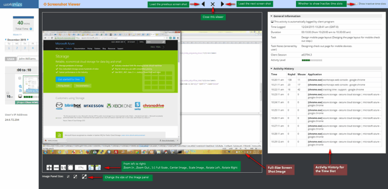 New Screen Shot Viewer | Worksnaps