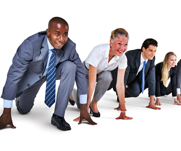 Group of Business People at Starting Point